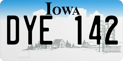 IA license plate DYE142