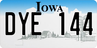 IA license plate DYE144