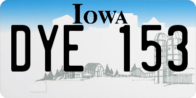 IA license plate DYE153