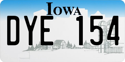 IA license plate DYE154