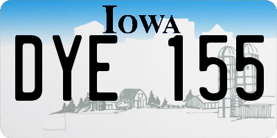 IA license plate DYE155