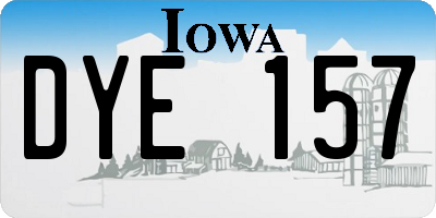 IA license plate DYE157