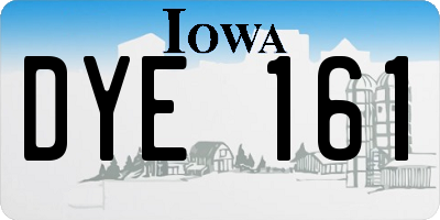 IA license plate DYE161