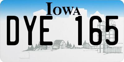 IA license plate DYE165