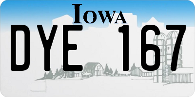 IA license plate DYE167