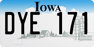 IA license plate DYE171