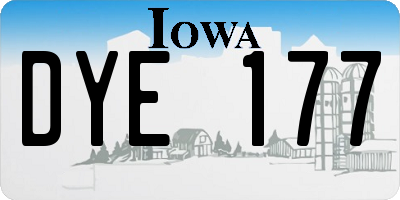 IA license plate DYE177