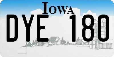 IA license plate DYE180