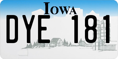 IA license plate DYE181