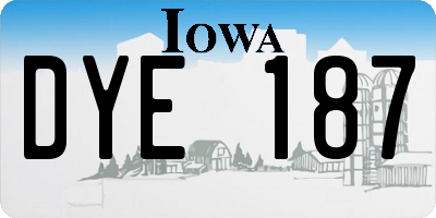 IA license plate DYE187