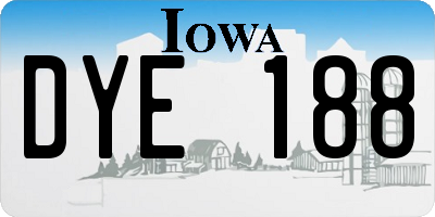 IA license plate DYE188