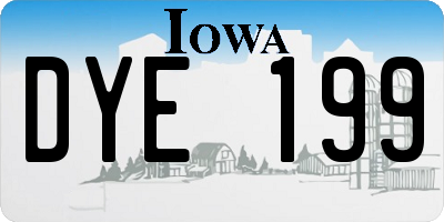 IA license plate DYE199