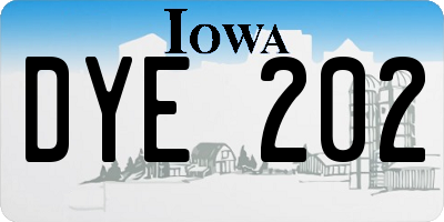 IA license plate DYE202