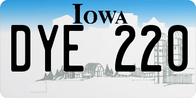 IA license plate DYE220
