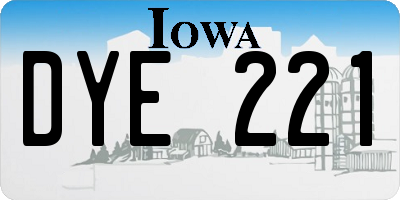 IA license plate DYE221