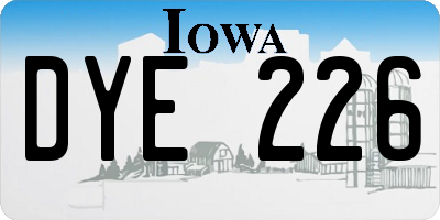 IA license plate DYE226