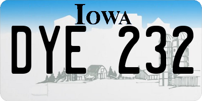 IA license plate DYE232