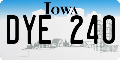 IA license plate DYE240