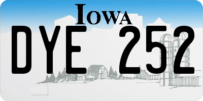 IA license plate DYE252