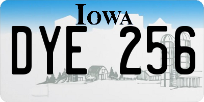 IA license plate DYE256