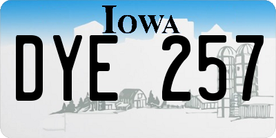 IA license plate DYE257