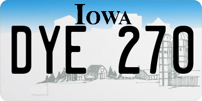 IA license plate DYE270