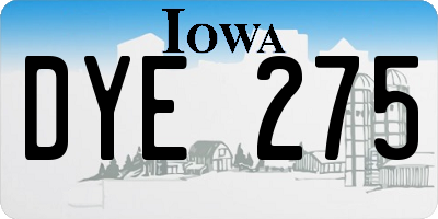 IA license plate DYE275