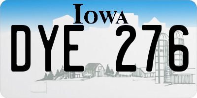 IA license plate DYE276