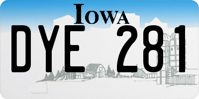 IA license plate DYE281