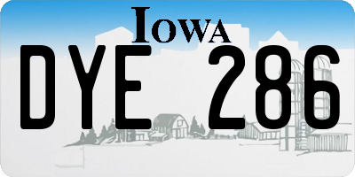 IA license plate DYE286