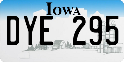 IA license plate DYE295