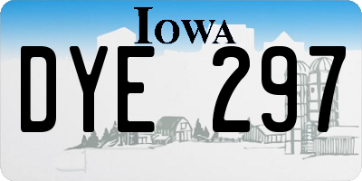 IA license plate DYE297