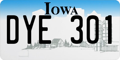 IA license plate DYE301