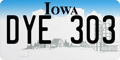 IA license plate DYE303