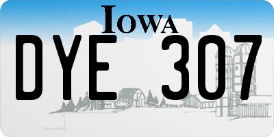 IA license plate DYE307