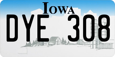 IA license plate DYE308
