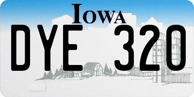 IA license plate DYE320
