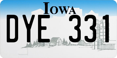 IA license plate DYE331