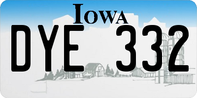 IA license plate DYE332
