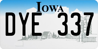 IA license plate DYE337