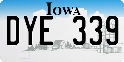 IA license plate DYE339