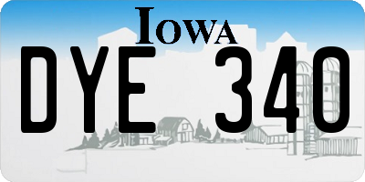 IA license plate DYE340