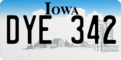 IA license plate DYE342