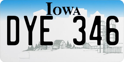 IA license plate DYE346