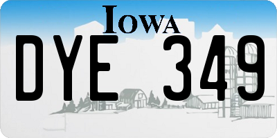 IA license plate DYE349