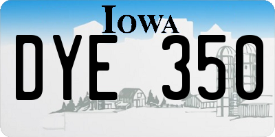 IA license plate DYE350