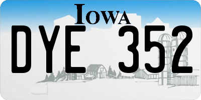 IA license plate DYE352