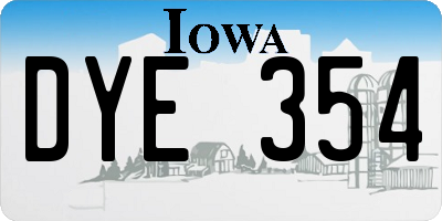 IA license plate DYE354