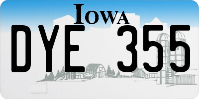 IA license plate DYE355