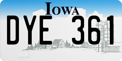 IA license plate DYE361